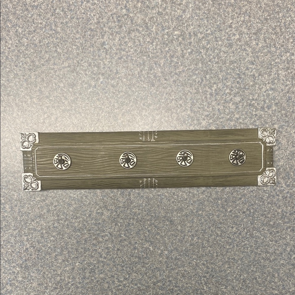 Antique Green and Silver Wall Hooks with Decorative Accents